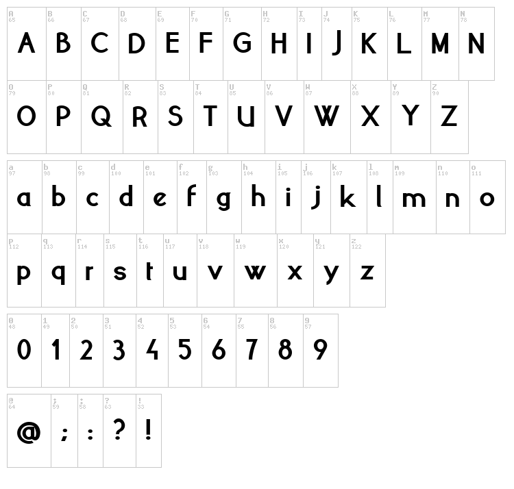 Yellow Peas font map